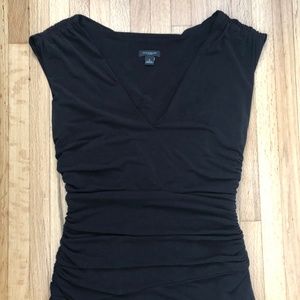 ANN TAYLOR V Neck Ruched Dress Sz 0
